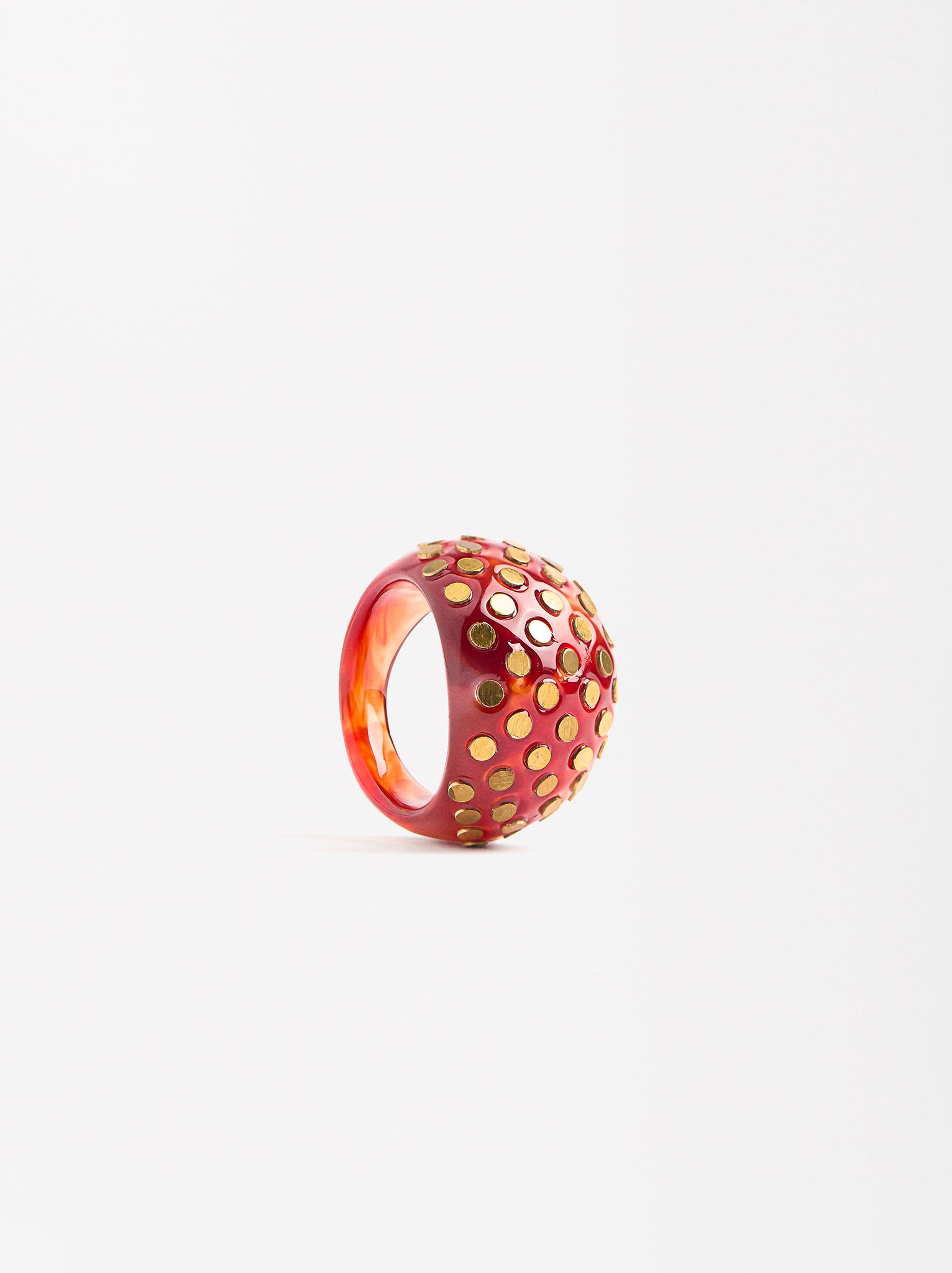 Resin Ring With Stud Detal