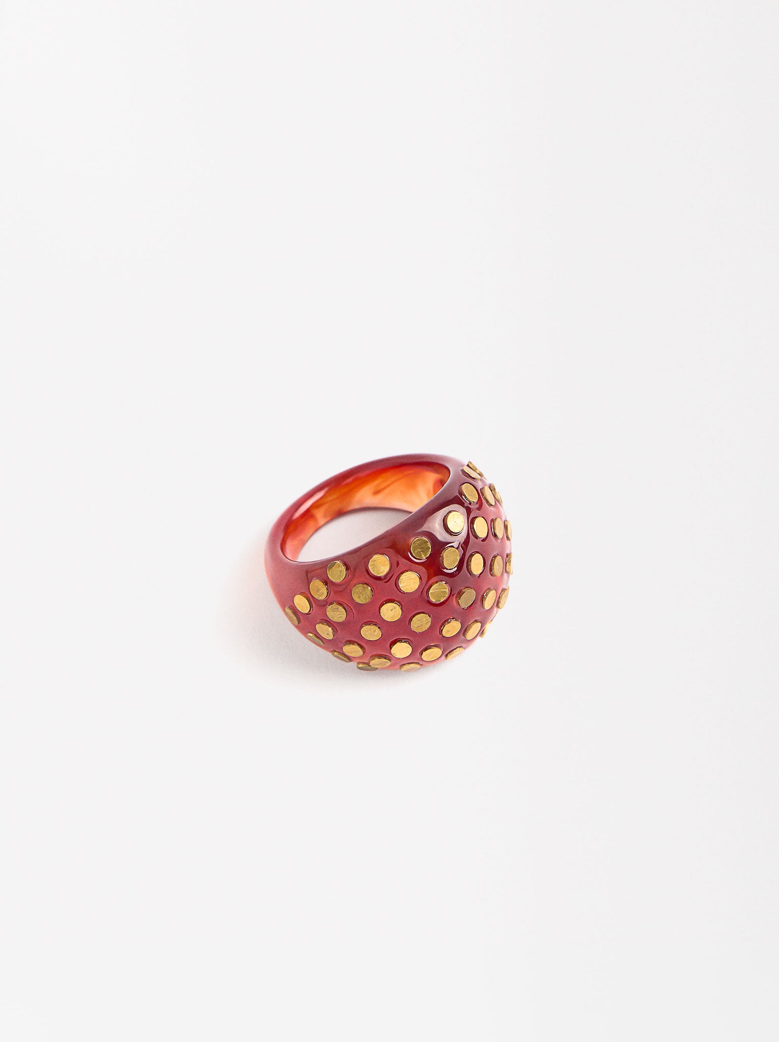 Resin Ring With Stud Detal