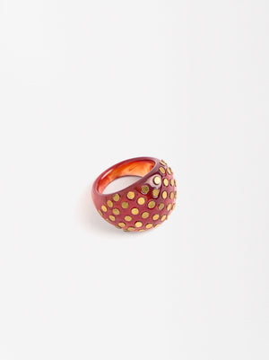 Resin Ring With Stud Detal