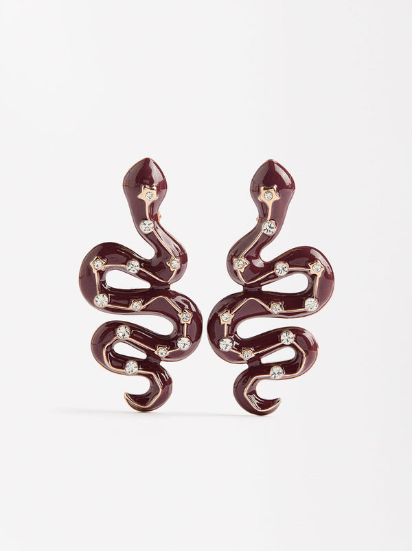 Snake Earrings With Enamel