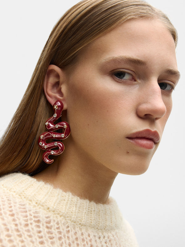 Snake Earrings With Enamel