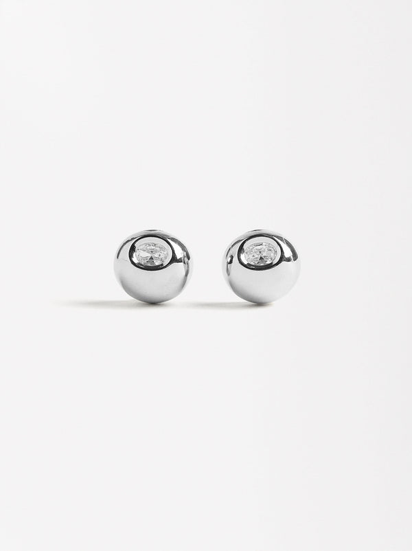 Silver Earrings With Zirconia