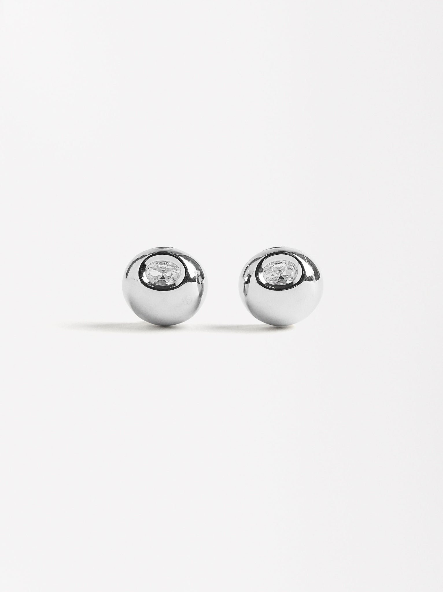 Silver Earrings With Zirconia