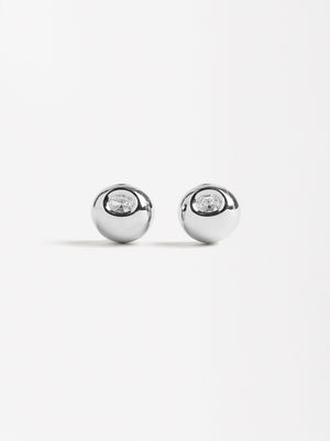 Silver Earrings With Zirconia