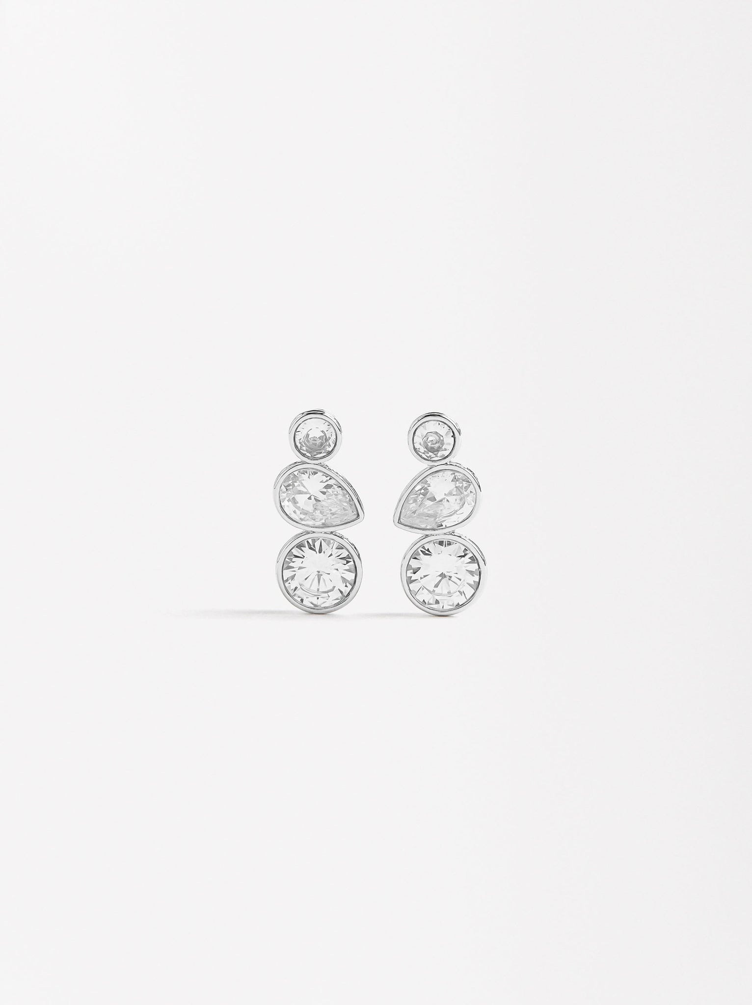 Geometric Earrings With Zirconia