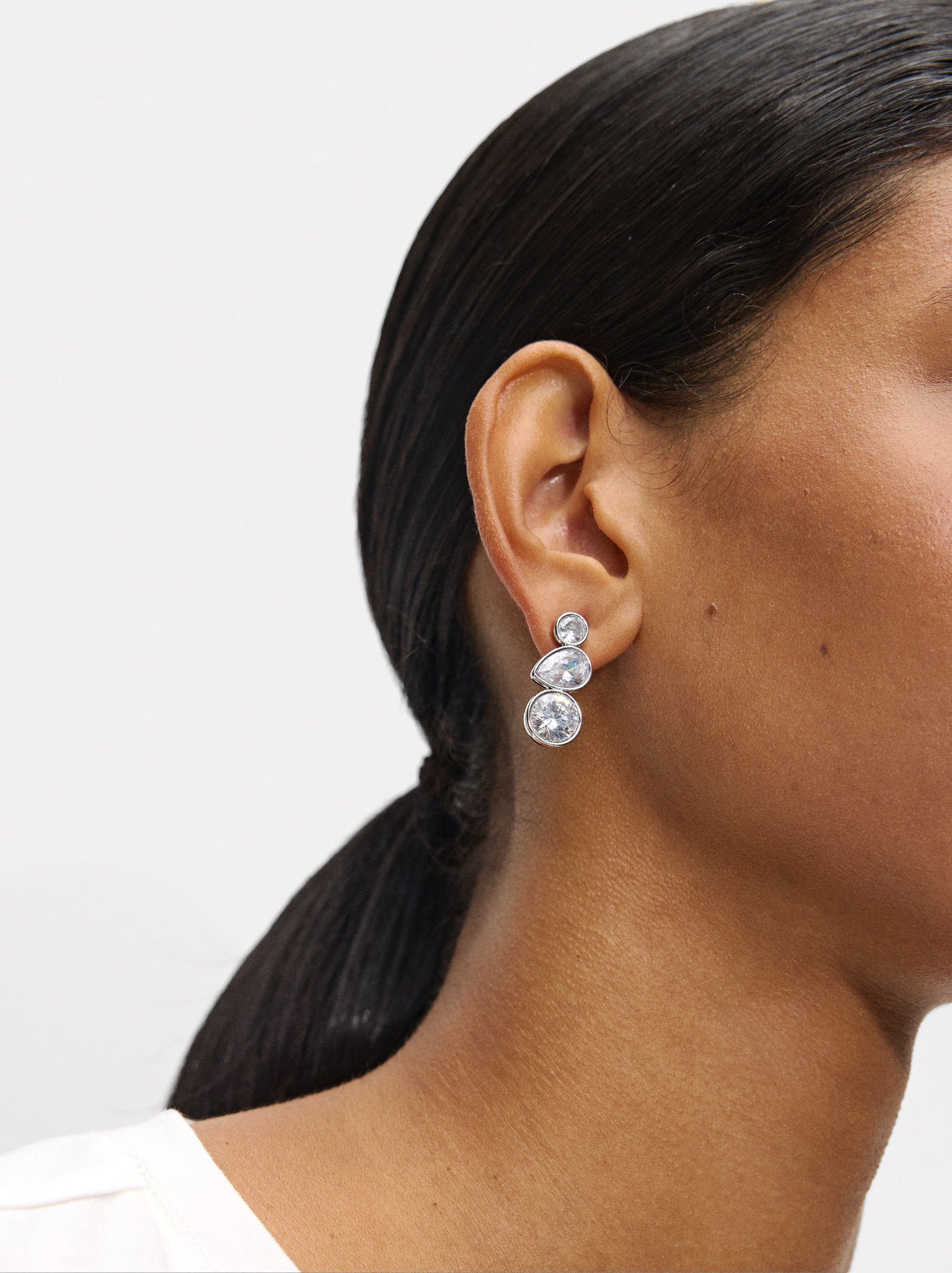 Geometric Earrings With Zirconia