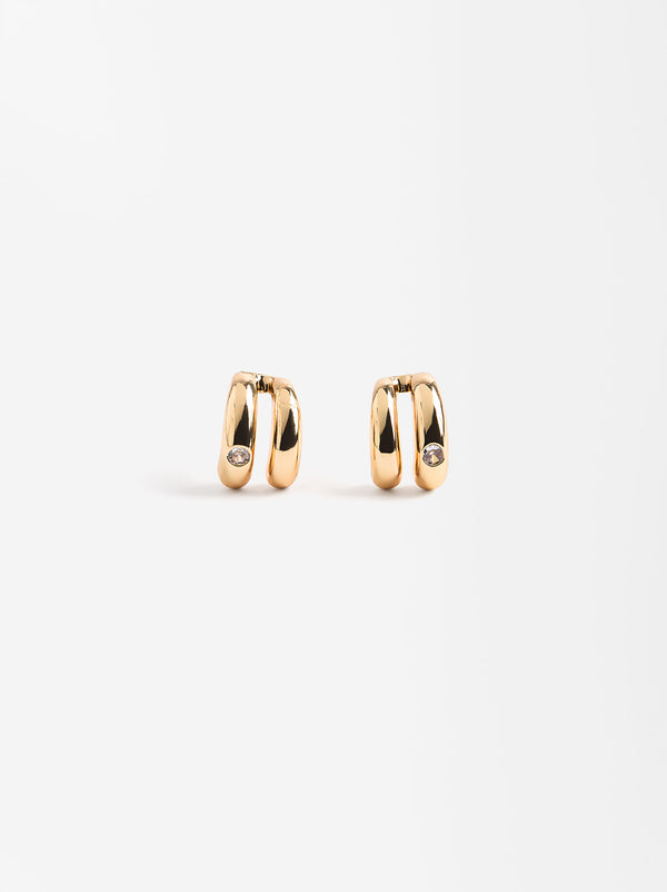 Multi-Hoop Earrings With Zirconia