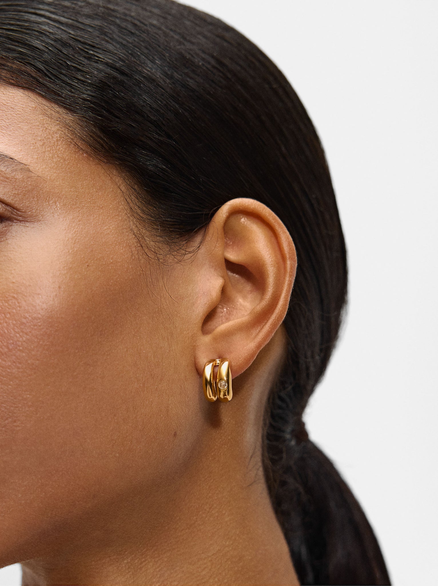 Multi-Hoop Earrings With Zirconia