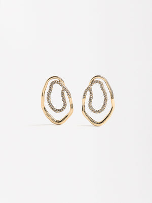 Gold Earrings With Crystals