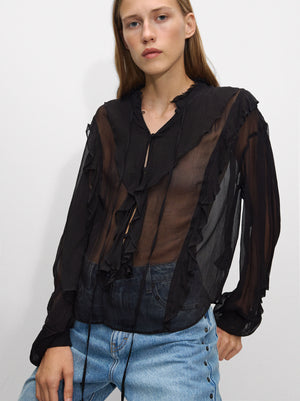 Sheer Ruffled Shirt