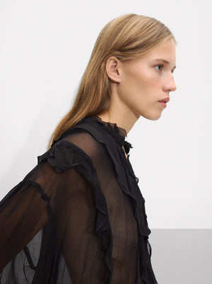 Sheer Ruffled Shirt