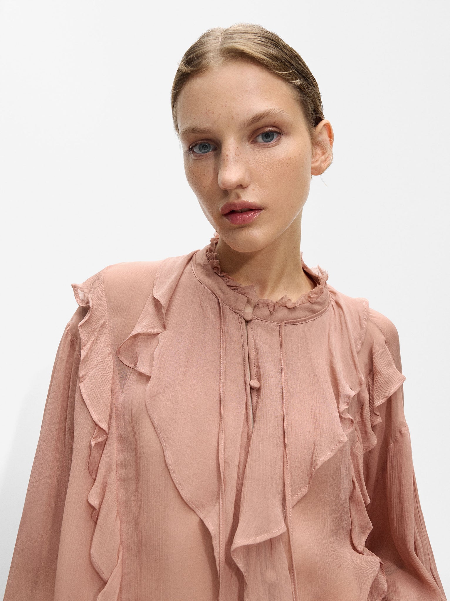 Sheer Ruffled Shirt