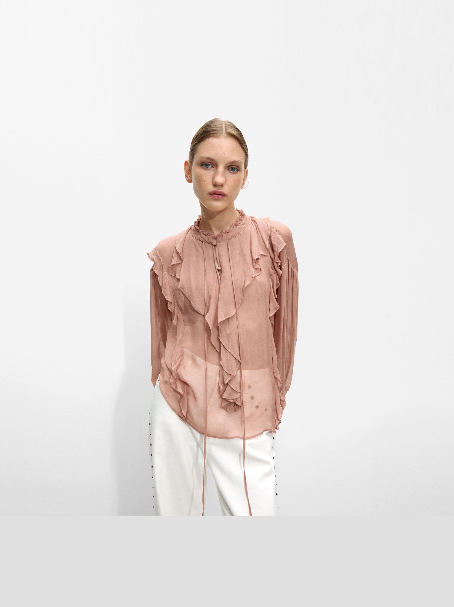 Sheer Ruffled Shirt