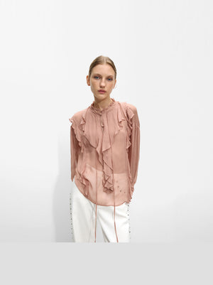 Sheer Ruffled Shirt