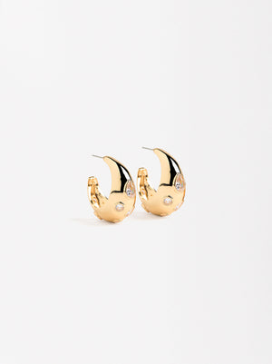 Gold Hoops With Zirconias