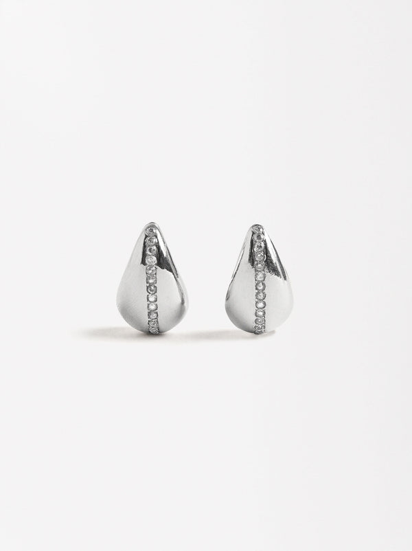 Silver Drop Earrings With Zirconias