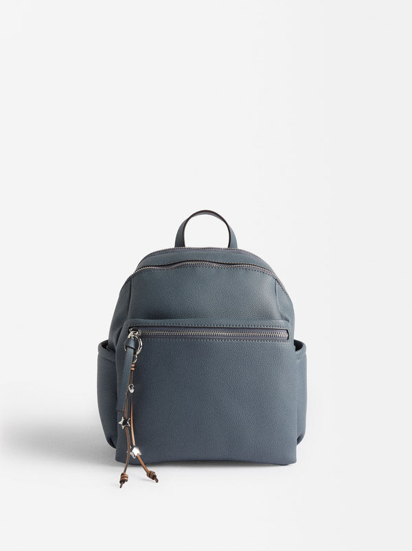 Textured Backpack With Pendant