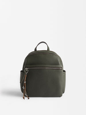 Textured Backpack With Pendant