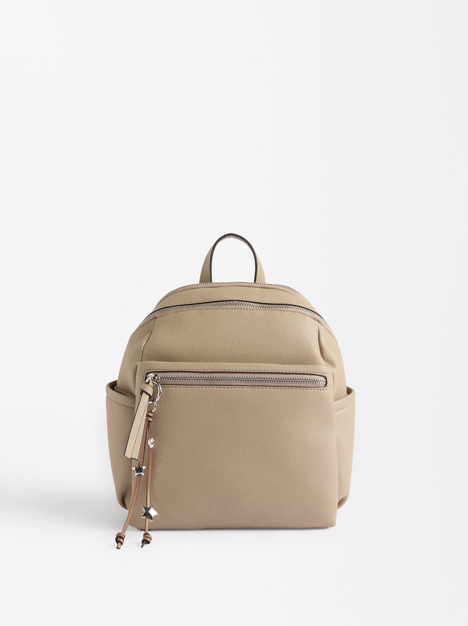 Textured Backpack With Pendant