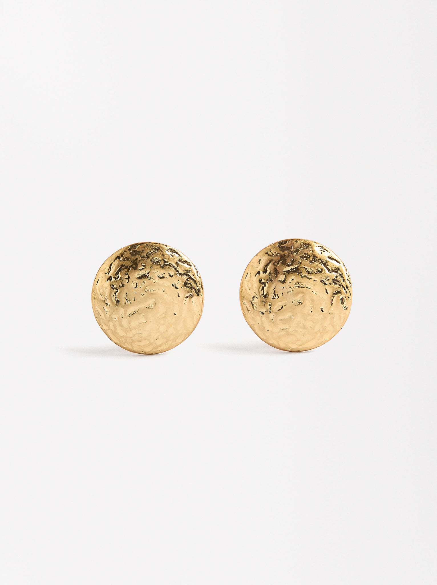 Round Hammered Effect Earrings