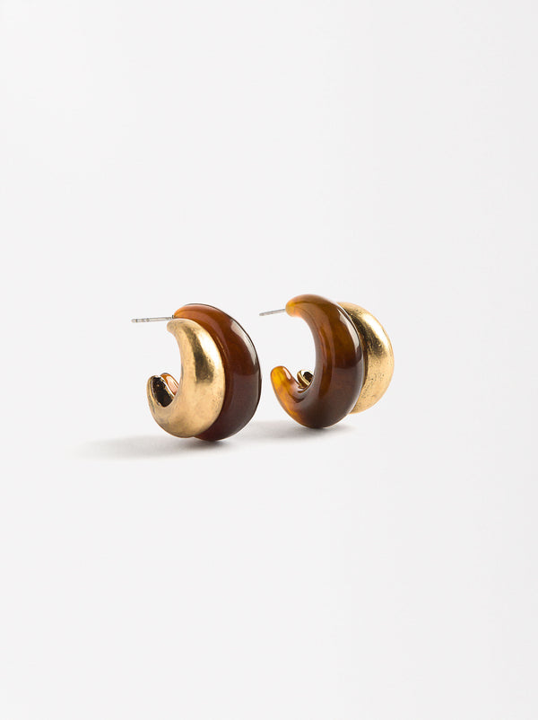 Hoop Earrings With Resin