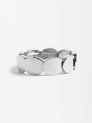 Segmented Elastic Silver Bracelet