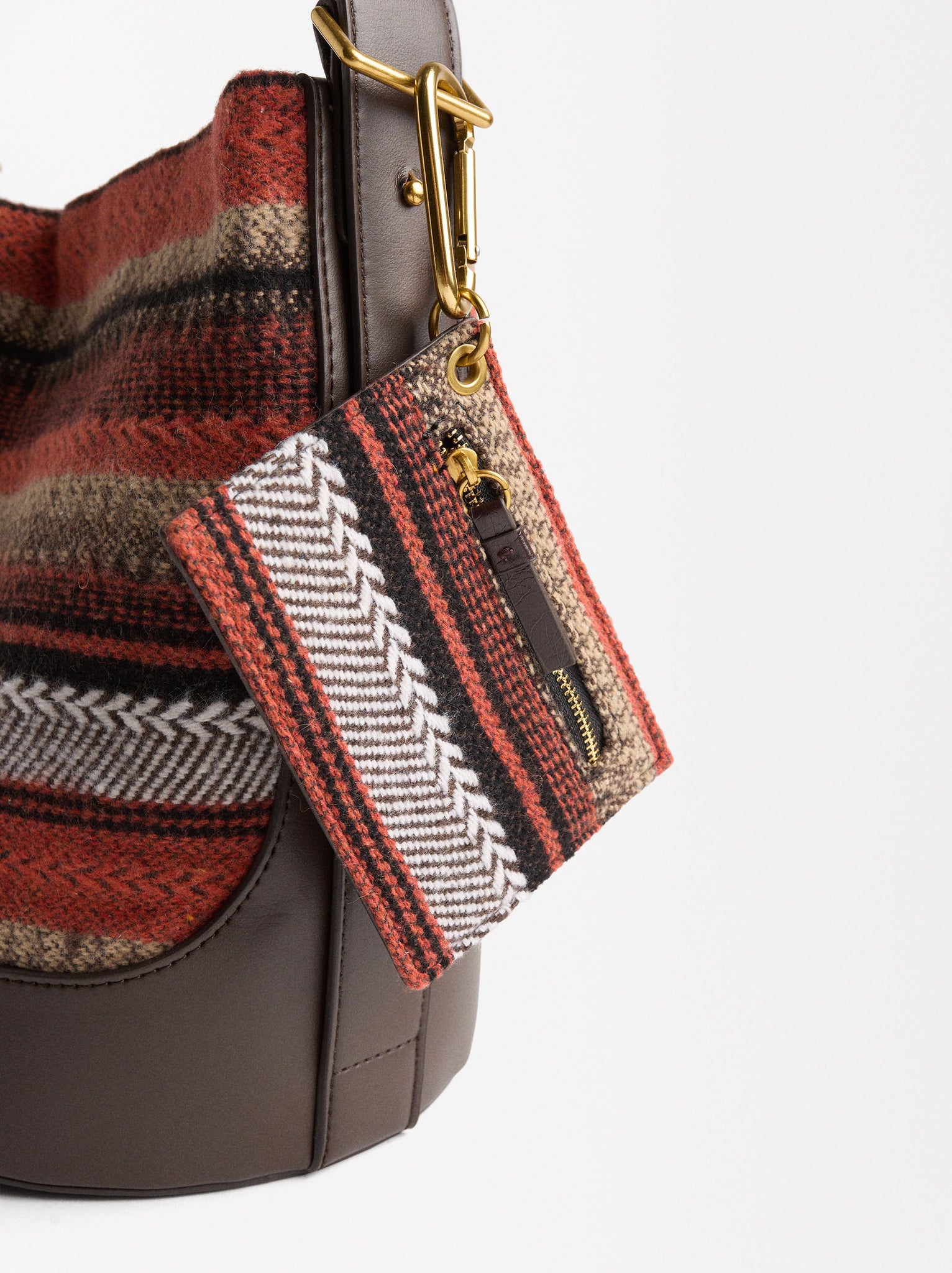 Shoulder Bag With Wool And Pendant