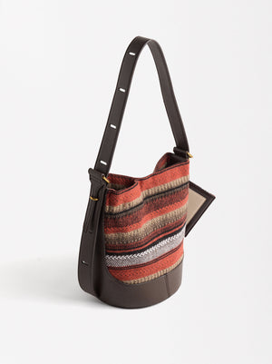 Shoulder Bag With Wool And Pendant