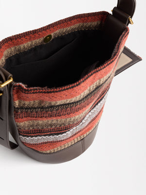 Shoulder Bag With Wool And Pendant