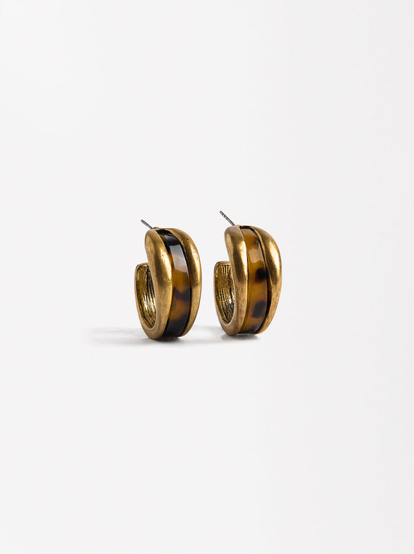 Hoops Earrings With Resin Detail