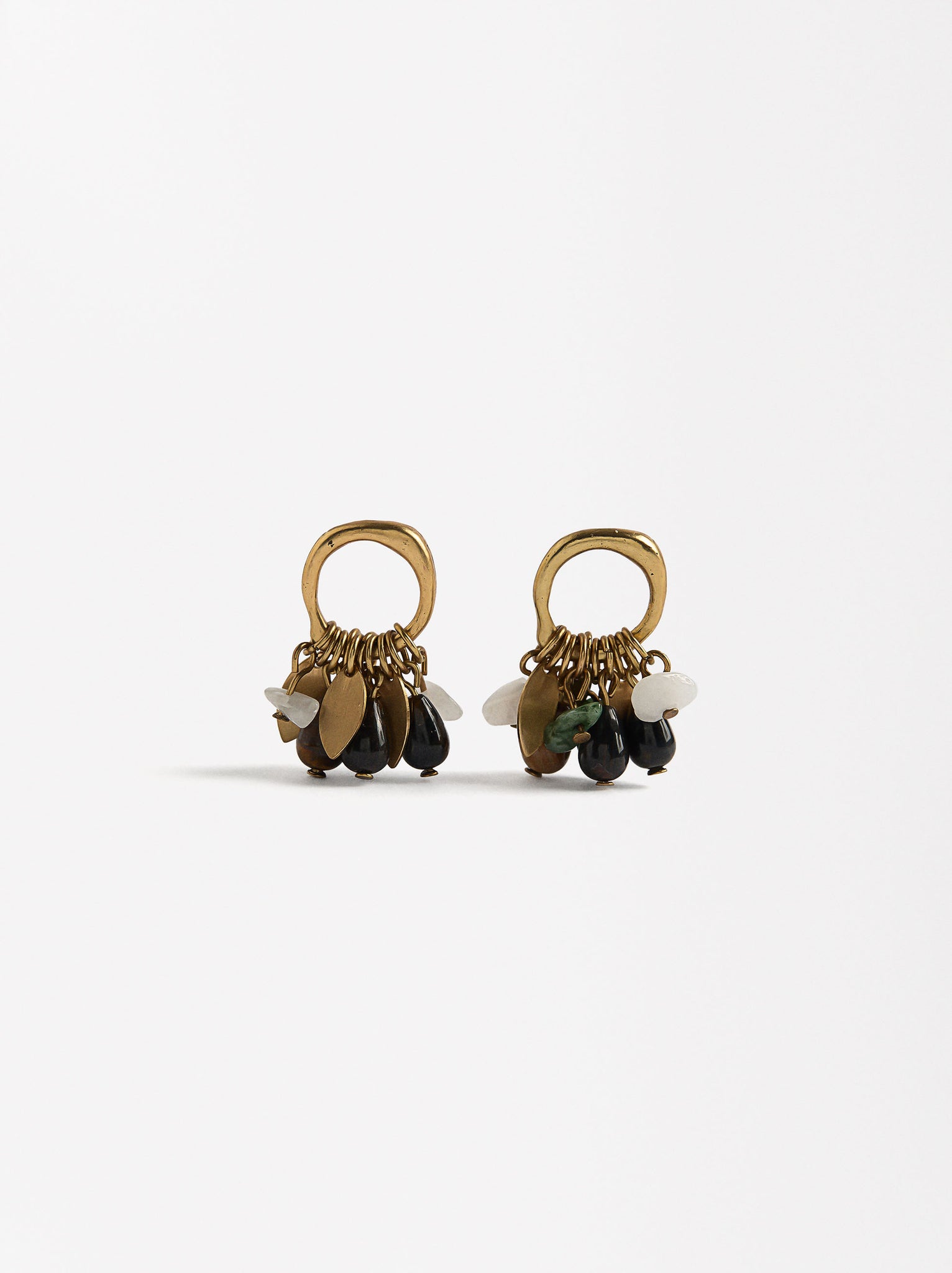 Earrings With Stones And Resin