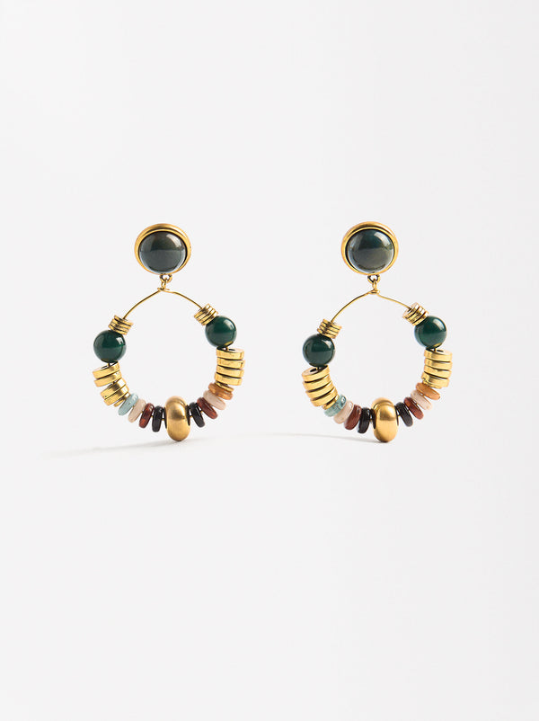 Round Earrings With Beads