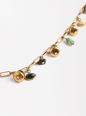 Short Link Necklace With Stones