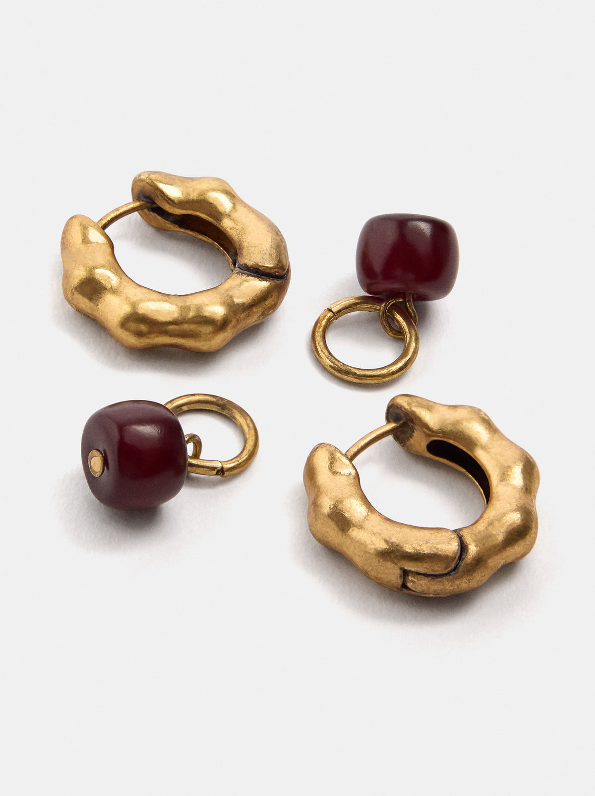 Irregular Hoop Earrings With Stone