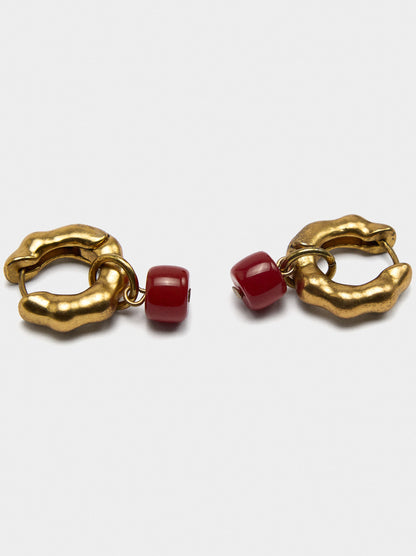 Small Hoop Earrings With Stone