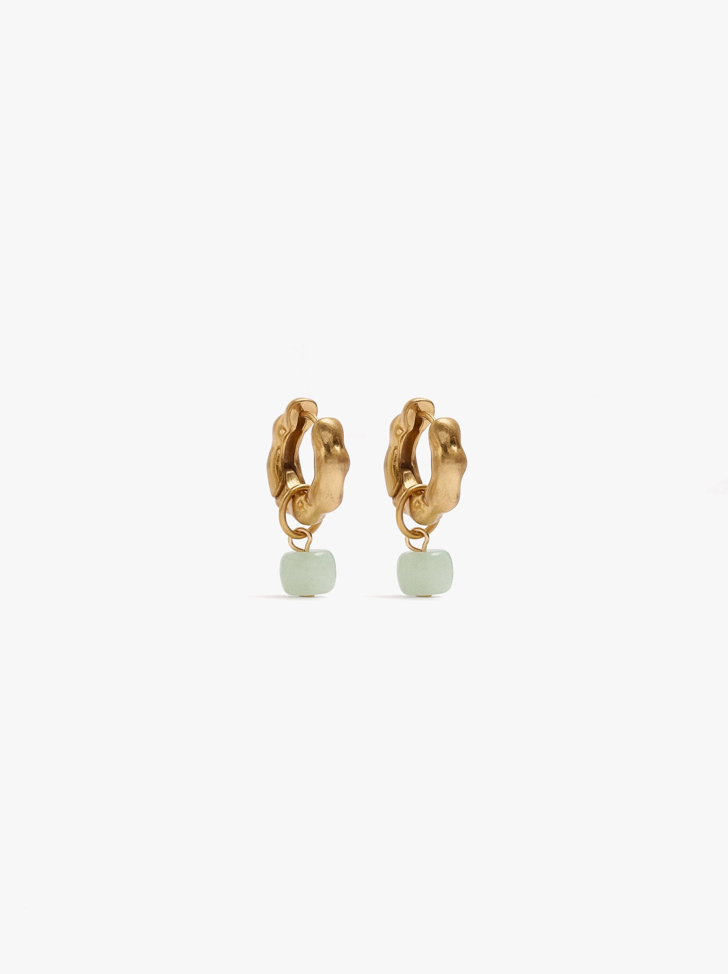 Irregular Hoop Earrings With Stone