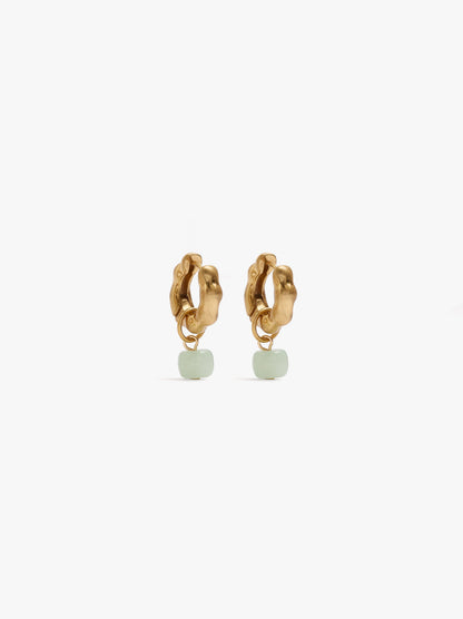 Irregular Hoop Earrings With Stone