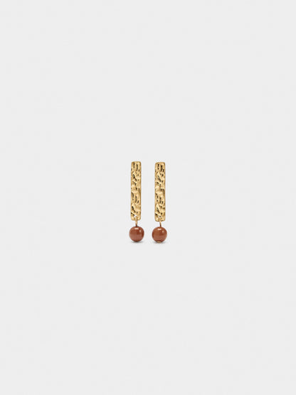 Bar Earrings With Bead