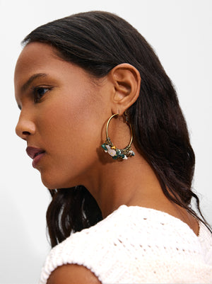 Large Hoops Earrings With Stones