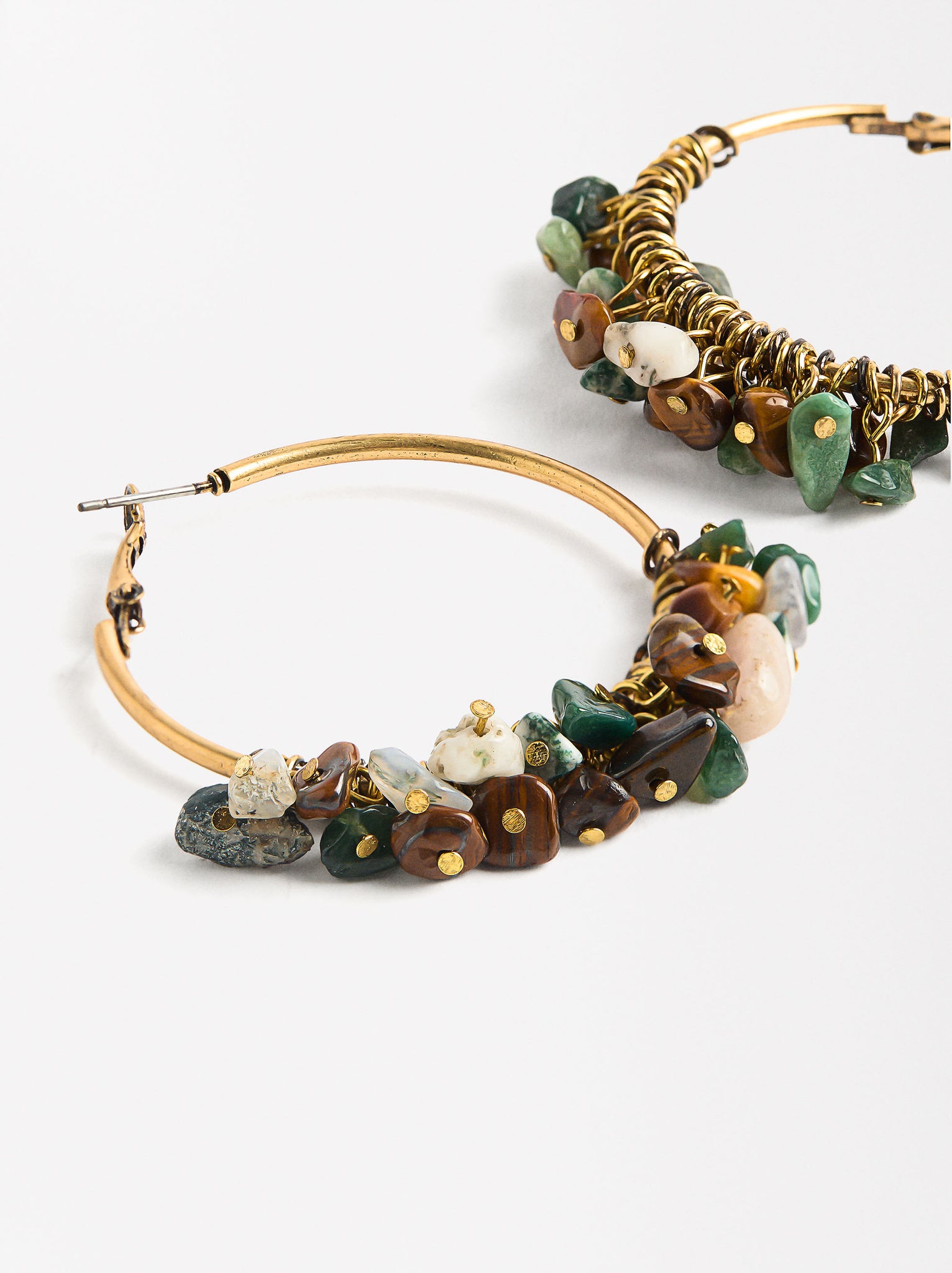 Large Hoops Earrings With Stones