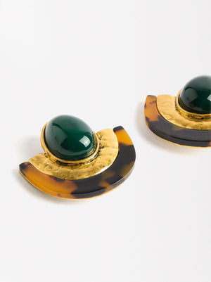 Earrings With Resin