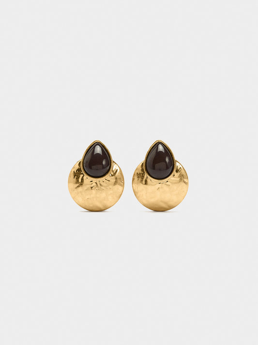 Round Earrings With Resin