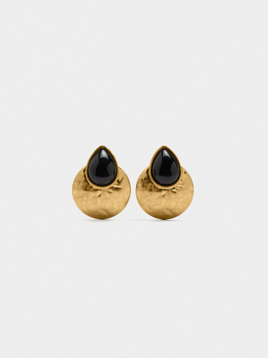 Round Earrings With Resin