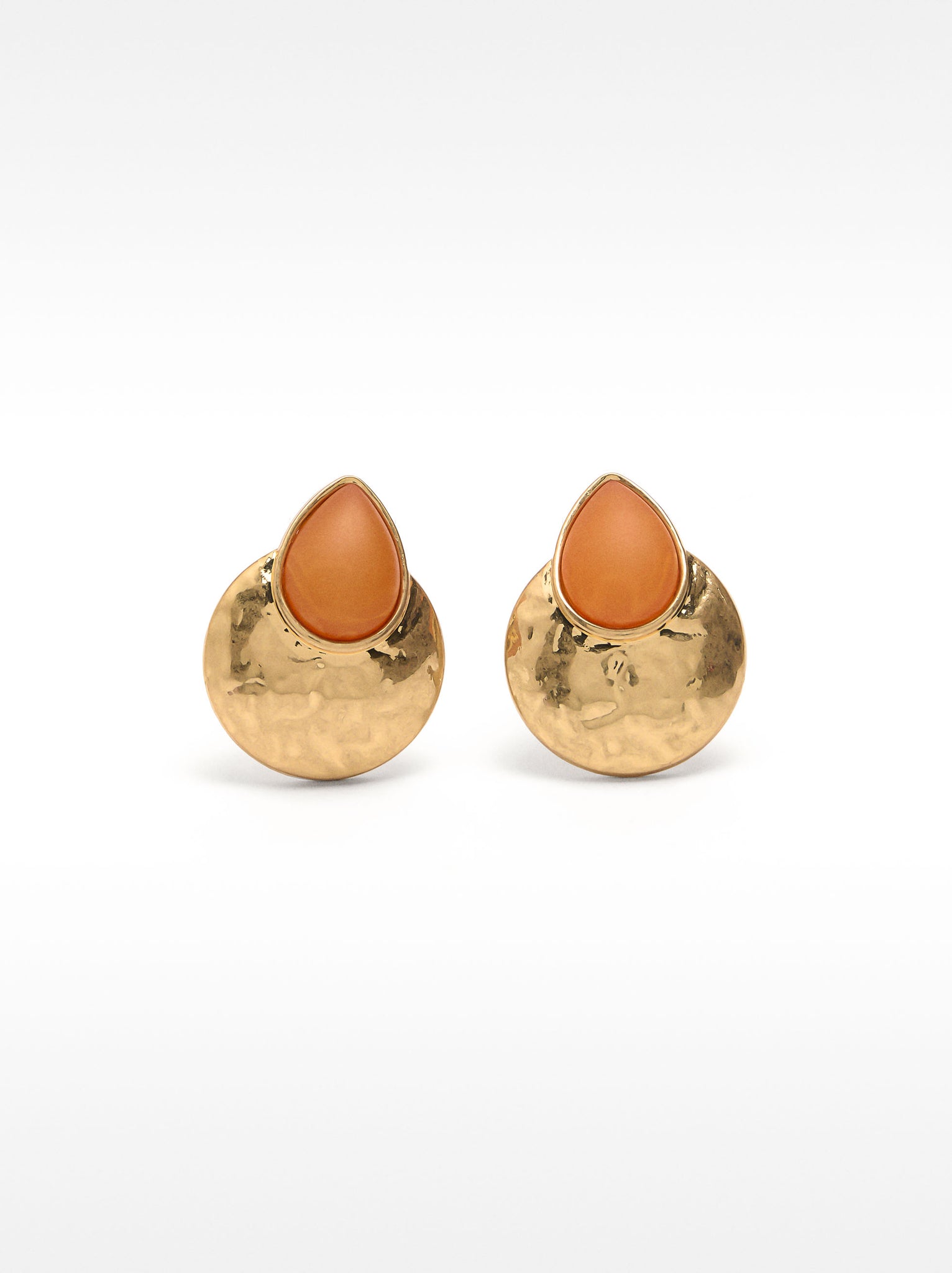 Round Earrings With Resin
