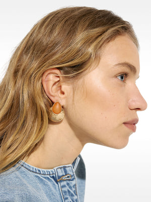 Round Earrings With Resin