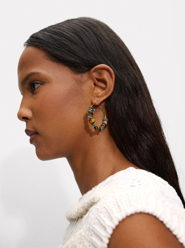 Hoop Earrings With Stones