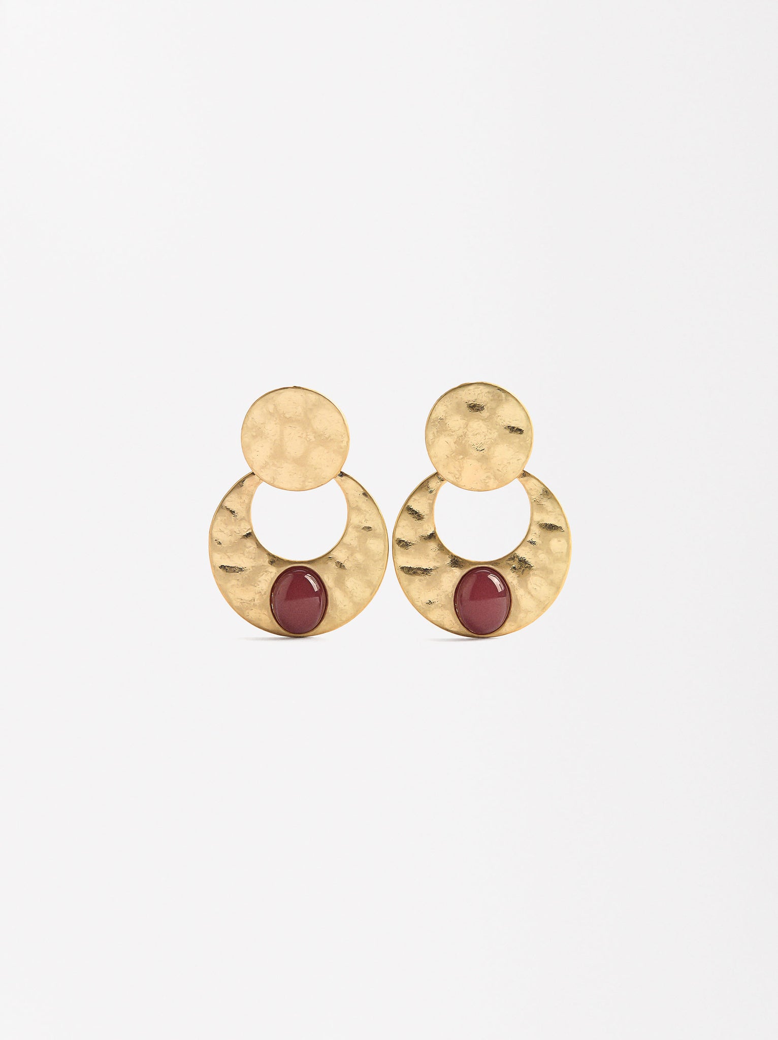 Round Earrings With Color Detail