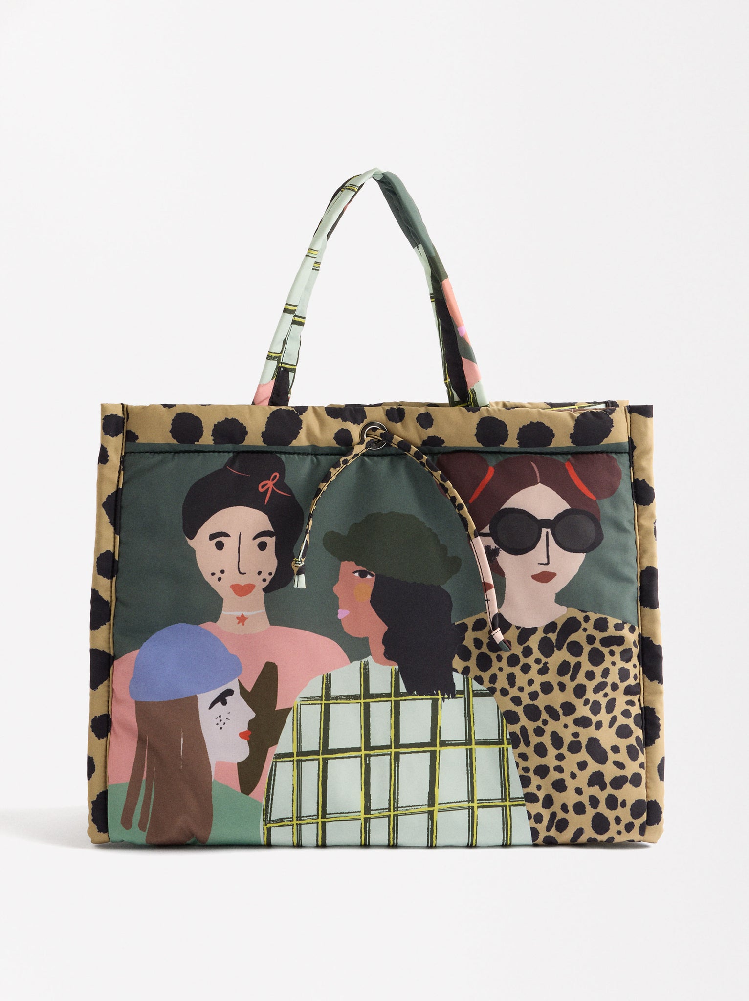 Printed Nylon Tote Bag