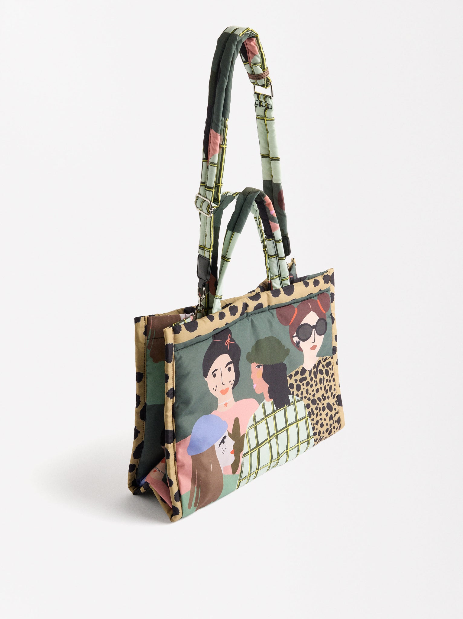 Printed Nylon Tote Bag