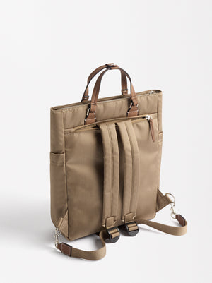 Nylon Backpack With Pendant